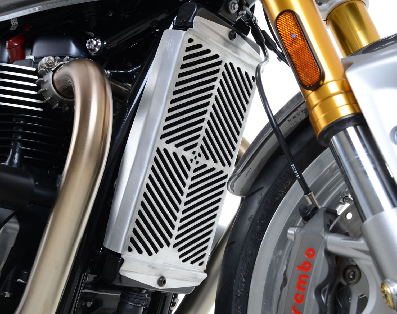 R&G Racing Stainless Steel Radiator Guard for Triumph Thruxton 1200 / Speed Twin '19-'22, Street Twin / T120 Bonneville / Street Cup '16-'22 R&G Racing Stainless Steel Radiator Guard for Triumph Thruxton 1200 / Speed Twin '19-'22, Street Twin / T120 Bonneville / Street Cup '16-'22